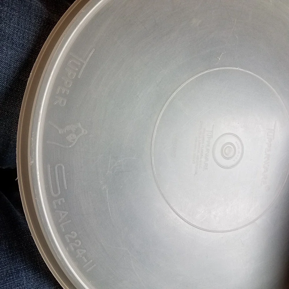 Vintage TUPPERWARE Party Susan Divided Relish Vegetable Serving Tray, Lid Handle